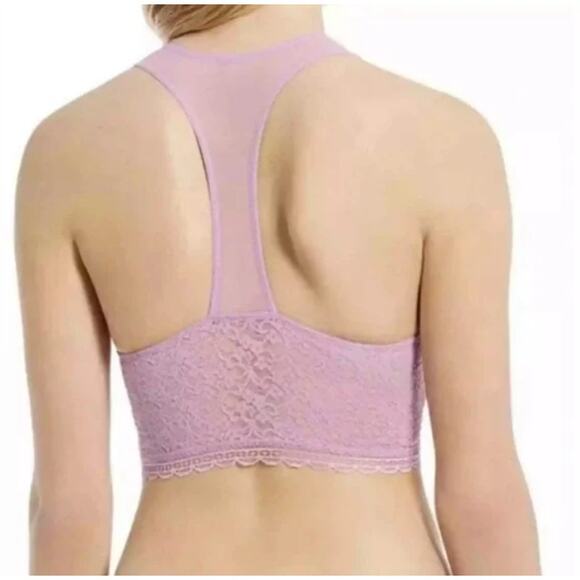 Intimately Free People SZ L Racer Back Lilac Lace Bralette - Picture 3 of 7